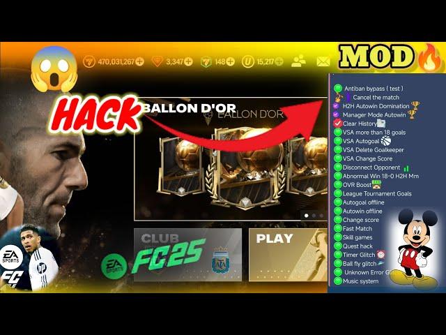 FC MOBILE 25 Apk Mod Menu Cheat HACK/MOD Script Menu🩷 - All Included   ( ios/Android)