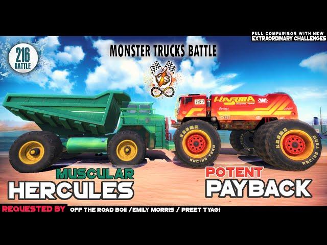 PAYBACK VS HERCULES Off The Road | OTR MONSTER TRUCKS BATTLE 2024 | Truck vs Truck Infinite Gameplay