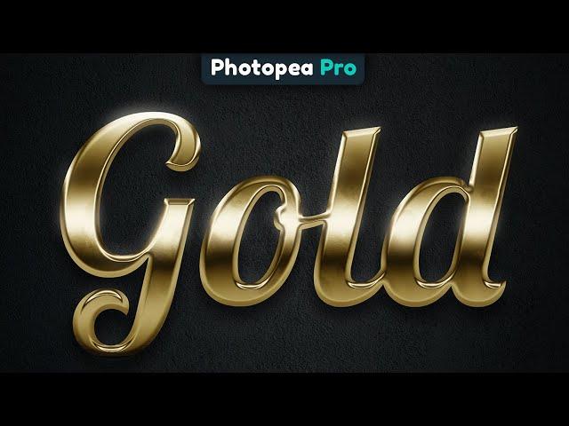 How to Make Gold Text in Photopea  -  Realistic Results!