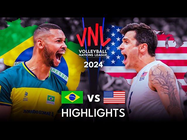  BRAZIL vs USA  | Highlights | Men's VNL 2024