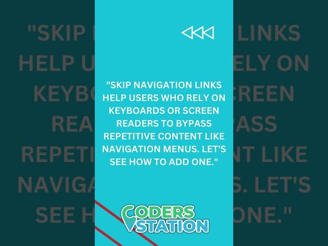 Skip Navigation Links: Enhancing Web Accessibility for Keyboard Users #keyboardusers