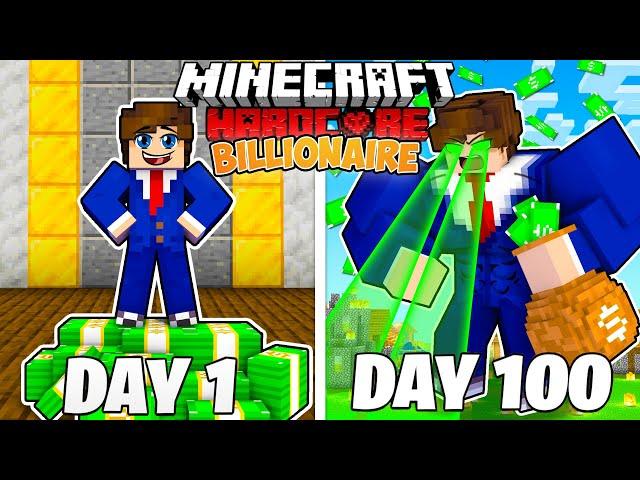 I Survived 100 Days as a BILLIONAIRE in HARDCORE Minecraft