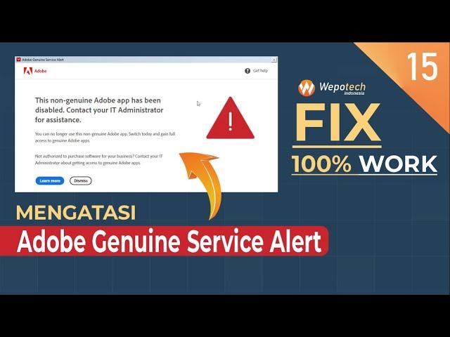FIX(100% Work)  Mengatasi Adobe Genuine Service Alert | This Non-Genuine Adobe App has been Disable
