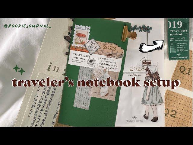 Traveler's Notebook Setup 2023 | Free Diary Notebook | ASMR | TN  #travelersnotebook #planwithme