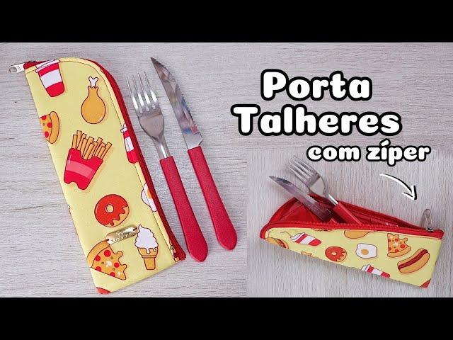 PORTA TALHERES com plástico e zíper- Passo a Passo |Atelier LoveYu