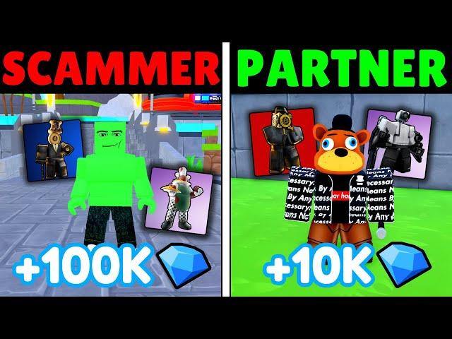 SCAMMER VS PARTNER, WHO WILL MAKE MORE PROFIT? (TOILET TOWER DEFENSE)