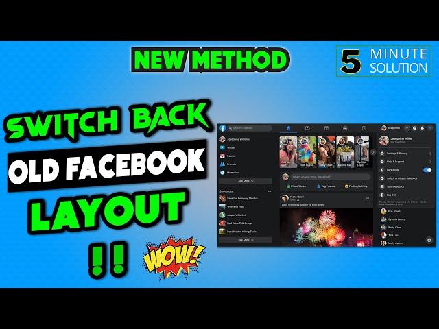 How to switch back to old facebook layout 2024 | facebook classic mode