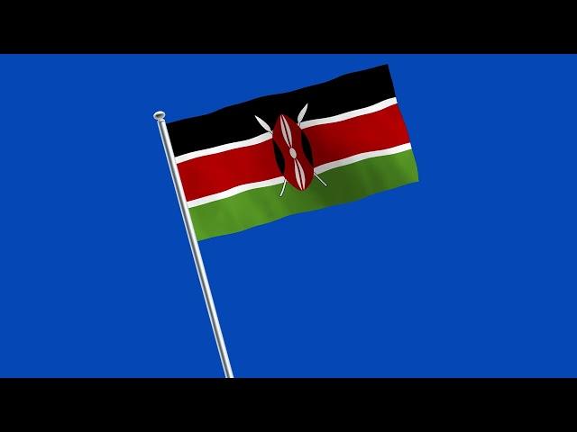 Kenya's Green Screen Flag Animation 4K