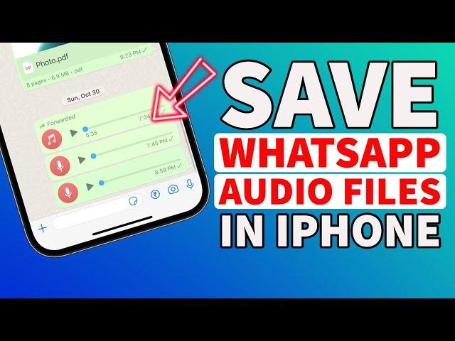 How to Save Audio Files from WhatsApp in iPhone I Save WhatsApp Audio in iPhone