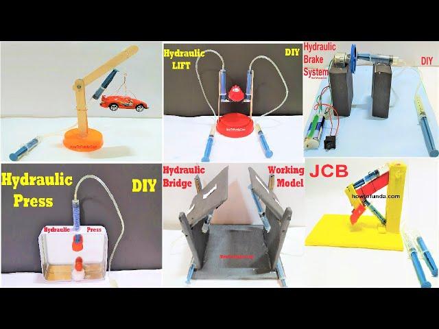 6 hydraulic science projects working model | DIY | howtofunda