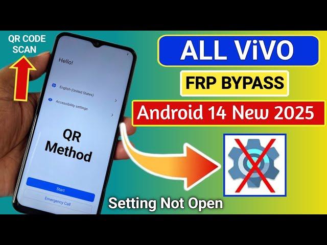 All Vivo Android 14 : Google/ FRP Bypass - Settings Not Open/ New Method (Without PC) - 2025