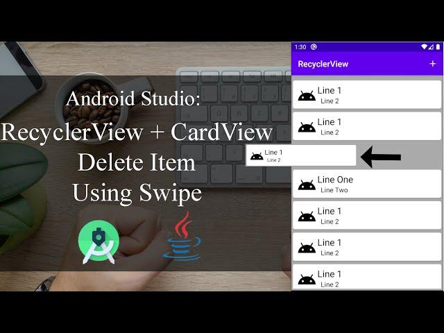 RecyclerView + CardView - Part 5 - Delete Item using swipe - Android Studio Tutorial