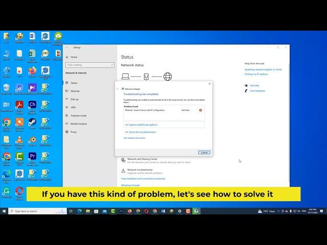 Fix ethernet doesn't have a valid ip configuration issue in windows 10 /Windows 11
