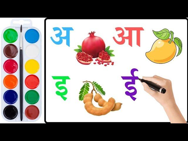 Fun and Easy Hindi Alphabet Learning for Kids | Hindi Varnamala | a se anar aa se aam | toppo kids