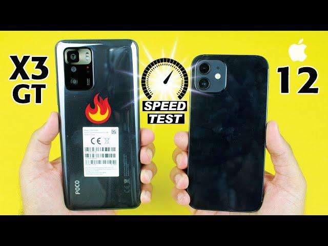 Poco X3 GT vs iPhone 12 SPEED TEST! Dimensity 1100 vs A14 Bionic