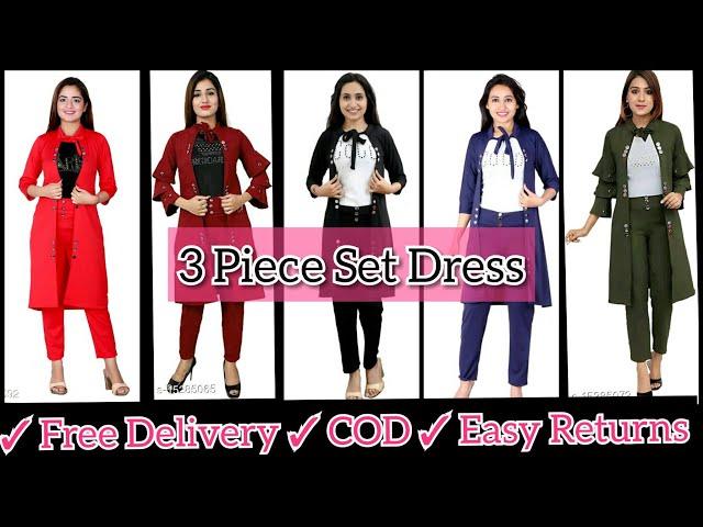 Modern 3 Piece Dress Sets for Women With Price/Western Outfit/COD/Free Delivery/Deep Fashions