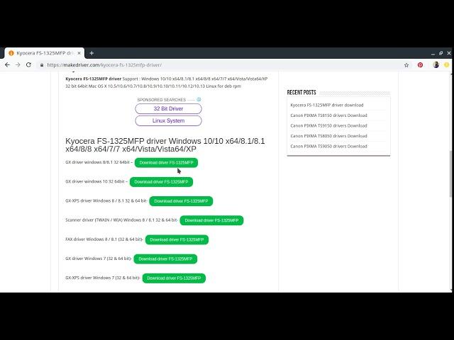 Kyocera FS 1325MFP driver & how to install