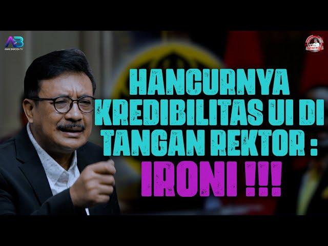 REKTOR HANCURKAN KREDIBILITAS UI, HARUSNYA REKTOR MUNDUR !!!