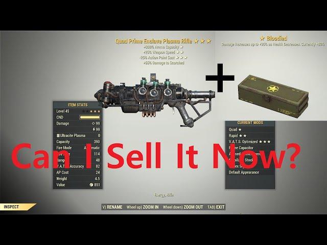 Fallout 76: Can You Sell A Weapon You Put A Mod On?