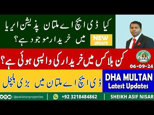 DHA Multan Latest Big Development | At DHA Multan Buyer Returns | Blocks where client is Available