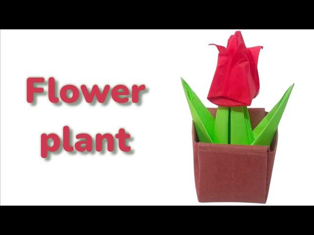 How to Make an Origami Flower Plant Step by Step #flowerplants