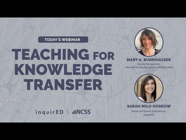 Teaching for Knowledge Transfer