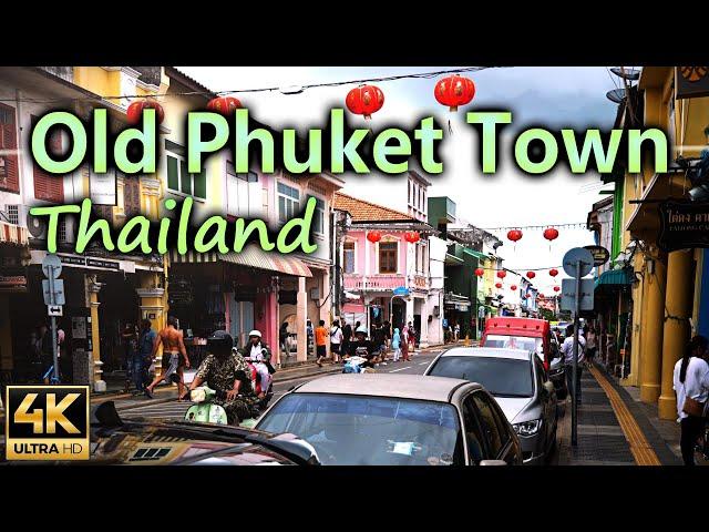 Old Phuket Town a district with colorful houses and interesting shops / Thailand / 4K