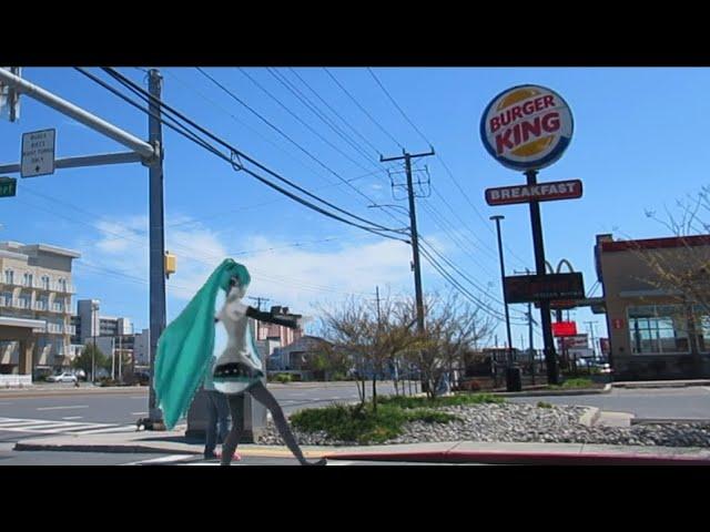 Miku walks to Burger King