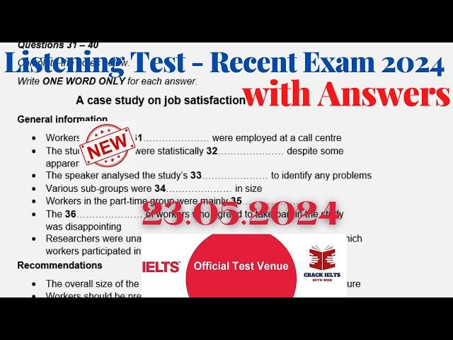 IELTS Listening Actual Test 2024 with Answers | 23.05.2024