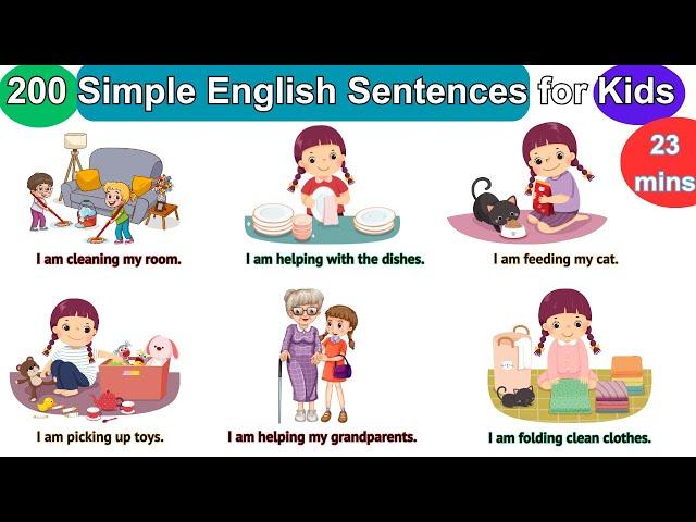 200 "I am" sentences | 200 Action Verbs | Practice Reading simple sentences | English Vocabulary