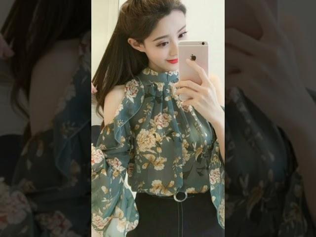 Korean Tops Design For Teenager Girls| Trendy Jeans Top Idea|#shorts #koreanfashion  #cutekoreangirl