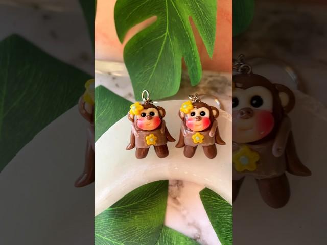 MiMi monkey charm inspired by supermonkey ball! #coldporcelainclay #monkey #supermonkeyball2