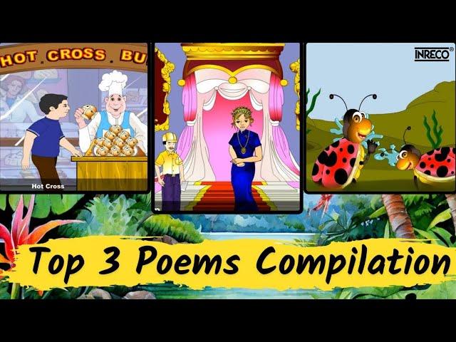Top 3 Most popular nursery rhymes | English poems for children | Kids poems Compilation