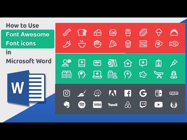 How to use font Awesome font to insert special symbols or icons in Microsoft Word 2019