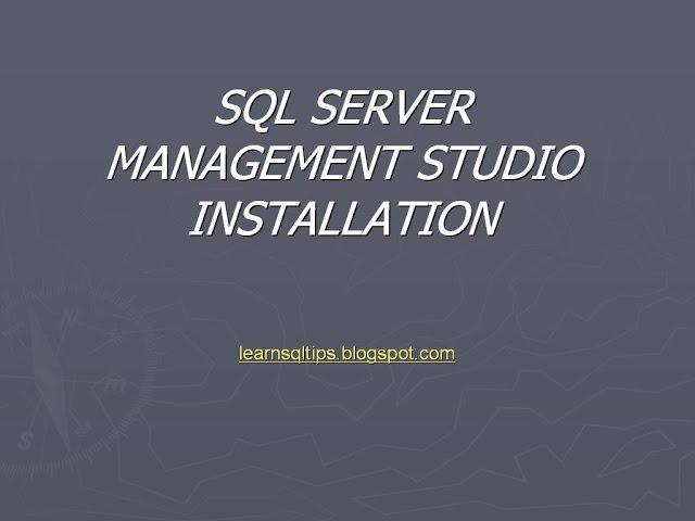 sql server management studio installation