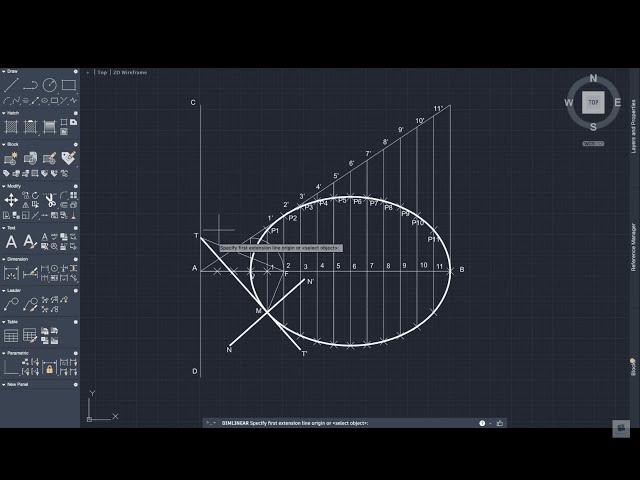 Draw Ellipse using AutoCAD - General / Eccentricity Method - Engineering Graphics