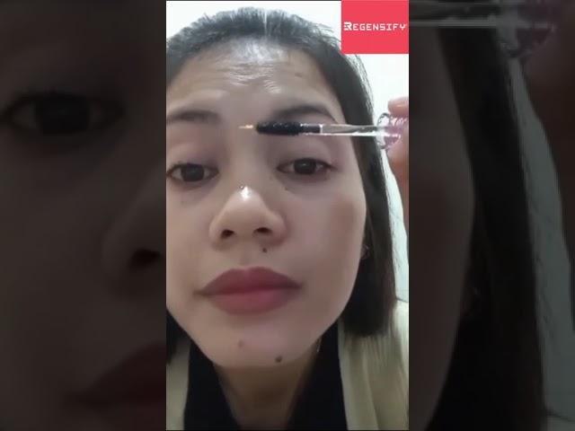 Applying the REGENSIFY Eyelash and Eyebrow Serum by Genzha Widiya.