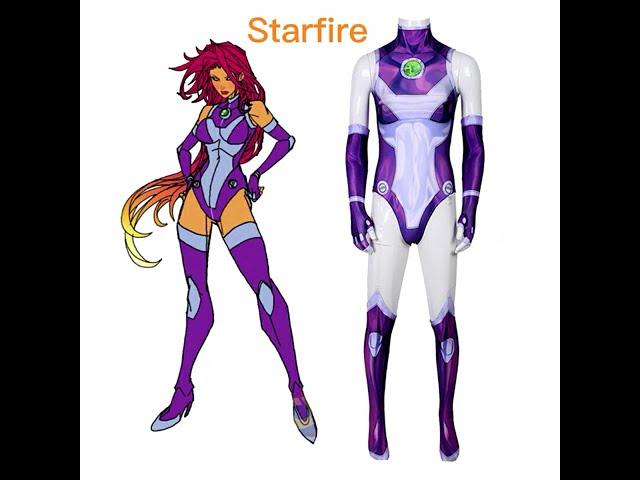 Teen Titans Starfire Koriand'r Cosplay Costume Adult Kids Hallowcos