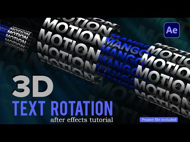 After effects tutorial - 3d text rotation