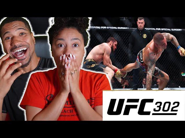 GIRLFRIEND's FIRST TIME WATCHING UFC! UFC 302 DUSTIN POIRIER VS ISLAM MAKHACHEV REACTION!