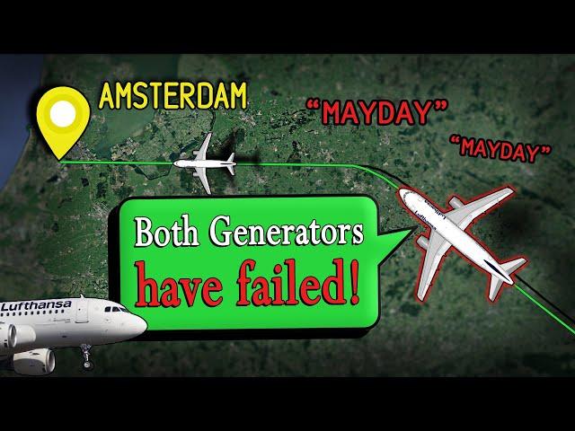 DUAL GENERATOR FAULT | Lufthansa Emergency into Amsterdam