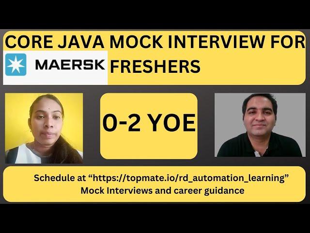 Maersk Java Interview Questions | Core Java Interview Questions