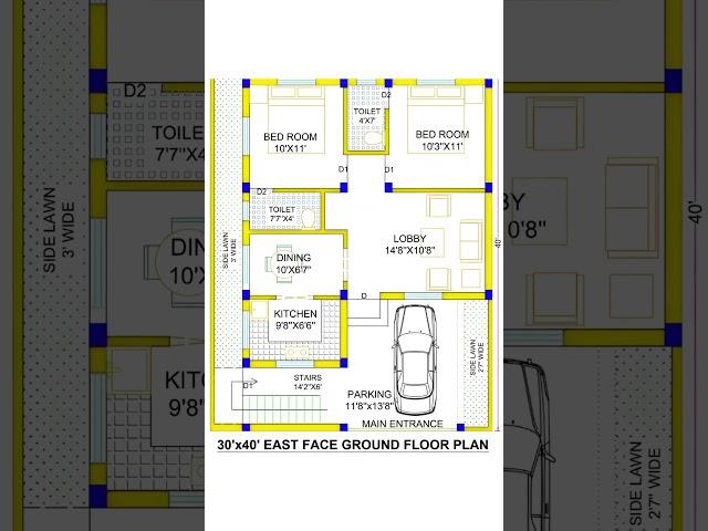 30x40 house plan  #homedesign #architecture #viral #shorts #floorplan #housedesign #houseplan #home