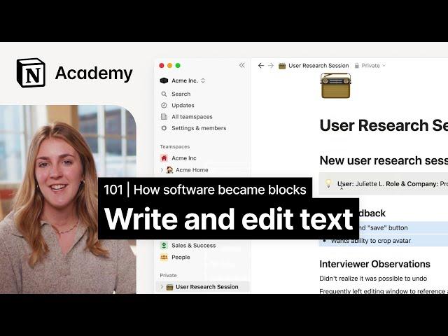 Document editing in Notion