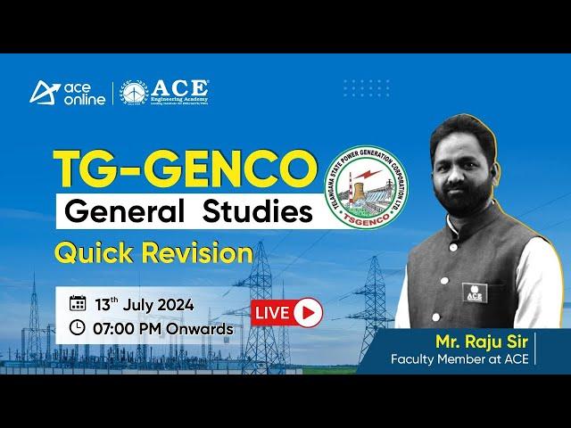 TS GENCO General Studies Quick Revision | Essential Tips & Exam Techniques By Mr. Raju Sir