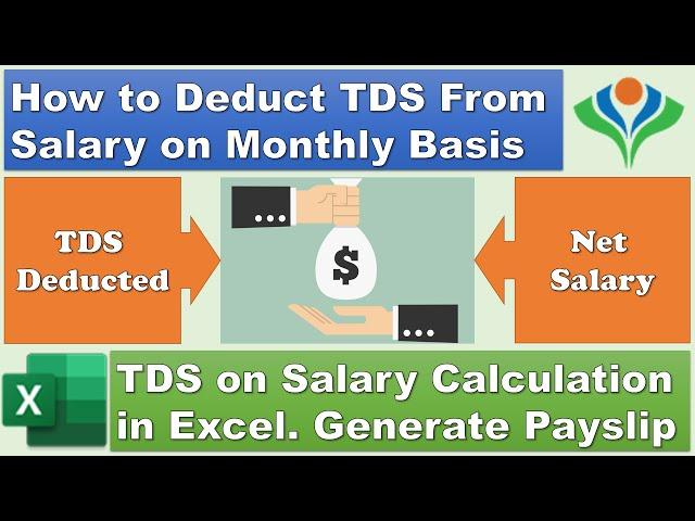 TDS Calculation on Salary in Excel | How to Deduct Monthly TDS from Salary and Create Pay Slip