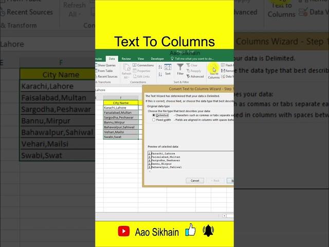 Text to Columns in Excel