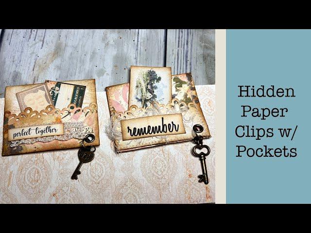 Easy Hidden Paperclip with Tiny Pocket for Junk Journaling, Junk Journaling Ideas, Pink Monarch