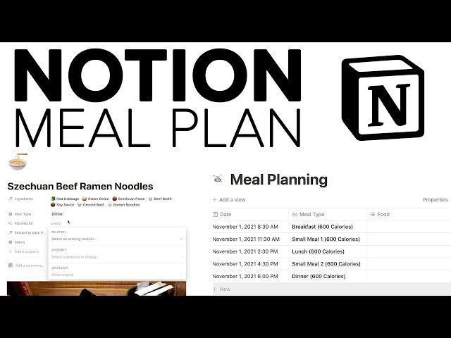 Notion Tutorial: How to Build a MEAL PLAN in Notion! [Recipe Book + Shopping List Included]