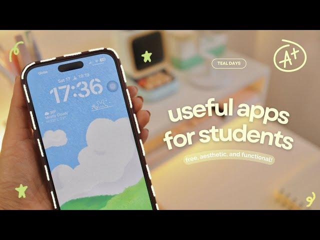 7 FREE aesthetic & functional apps for STUDENTS | ios and android ‍| back to school | teal days